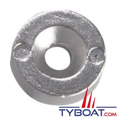 Anode rondelle 25x10mm pour Yamaha hors-bord 2T 4A/5C et Mercury 2,2 cv / Ø25 /EP.10 / trou Ø6 - aluminium Hydral 2