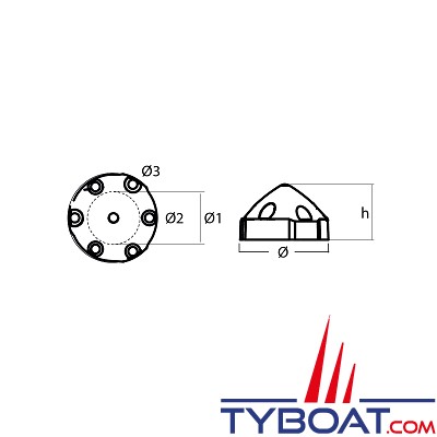 Tecnoseal - Anode Max-prop Ø 80mm - zinc