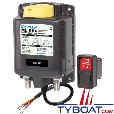 Blue Sea Systems - Coupe-batterie à distance ML-RBS avec commande manuelle - 12V DC 500A