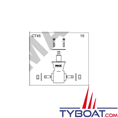 Max Power - Embase d'hélice pour propulseur CT45 -  Ø125