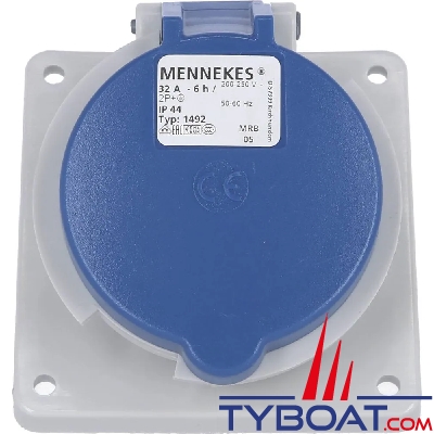 Mennekes - Socle incliné femelle plastique 2P + T 32A/230V