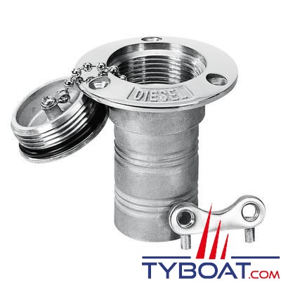 Nable inox 316 Plastimo DIESEL pour tuyau Ø 38 mm + bouchon inox