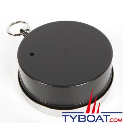 Naudet - Baromètre / Thermomètre Anneau - Cadran noir Ø100mm - Boitier Noir
