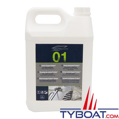 Nautic-Clean - 01 - Shampoing Auto-séchant Perloban - 5 Litres