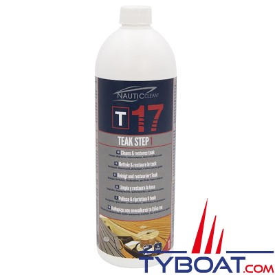 Nautic-Clean - 17 - Nettoyant teck - TEAK STEP 1 - 1 Litre