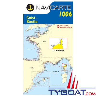 Navicarte - 1006 - Format standard plié : 165x315mm - Calvi, Bastia