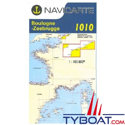 Navicarte - 1010 - Format standard plié : 165x315mm - Ostende, Boulogne, Pas de Calais