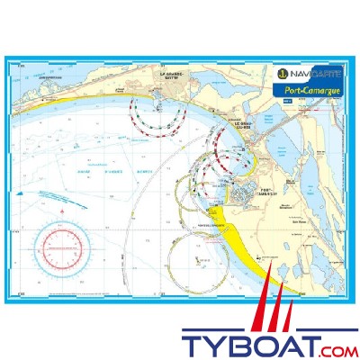 Navicarte 304 - plastifiée - format A3 - Port Camargue