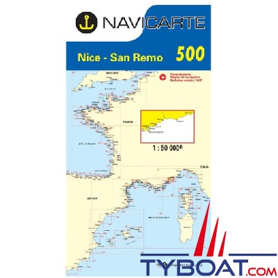 Navicarte - 500 - Format standard plié : 165x315mm - Nice, San Remo