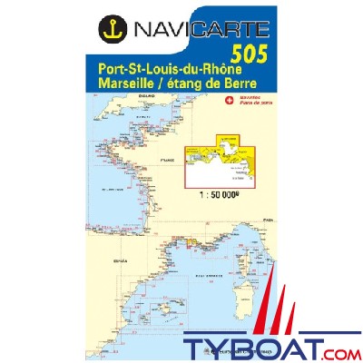 Navicarte - 505 - Format standard plié : 165x315mm - Port St-louis, Marseille, étang de Berre