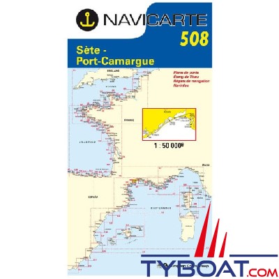 Navicarte - 508 - Format standard plié : 165x315mm - Sète, port Camargue