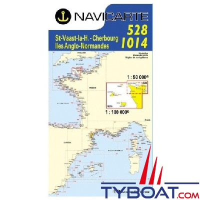 Navicarte - 528-1014 - Double Format standard plié : 165x315mm - St-Vaast, îles Anglo-Normandes