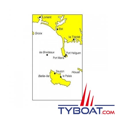 Navicarte - 545 - Format standard plié : 165x315mm - Lorient, la Trinité, Belle-Ile, Houât