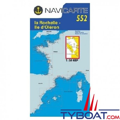 Navicarte - 552 - Format standard plié : 165x315mm - la Rochelle, île d'Oléron