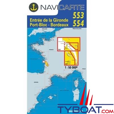 Navicarte - 553-554 - Double Format standard plié : 165x315mm - île d'Oléron, Royan, Bordeaux