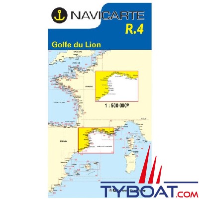 Navicarte - Format standard plié : 165x315mm - R4 routier - Golfe du lion, Marseille, Barcelone