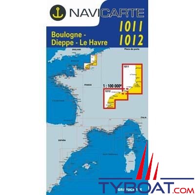 Navicarte n°1011 et n°1012 - Boulogne, Dieppe, le Havre - carte double