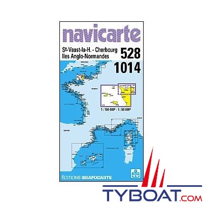 Navicarte n°1014 et n°528 - St Vaast la Hougue, îles anglo-normandes - carte double