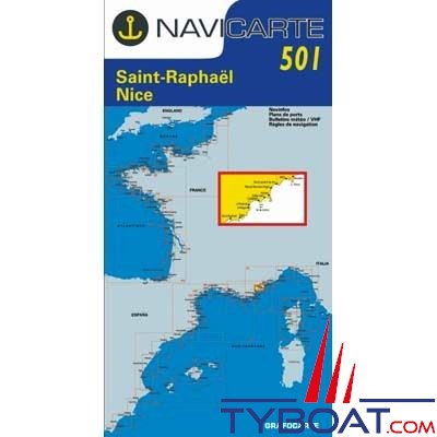 Navicarte n°501 - Saint Raphaël, Nice, Iles de Lérins - carte simple