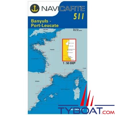 Navicarte n°511 - Port Vendres, Banyuls, Port Leucate - carte simple