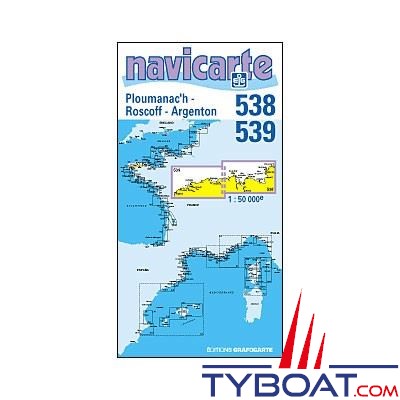 Navicarte n°543 et n°243 - Audierne,Trévignon, Archipel des Glénans - carte double