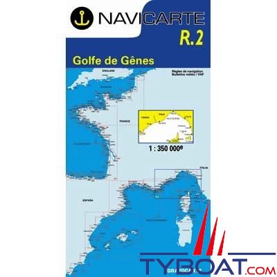 Navicarte n°R2 - Golfe de Gênes Hyères, Calvi, Ile d'Elbe - carte grand routier  