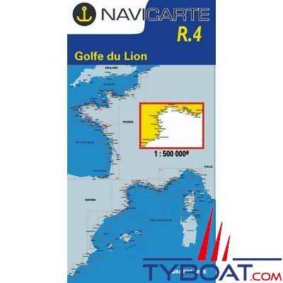 Navicarte n°R4 - Golfe du Lion Sainte Maxime, Barcelone - carte grand routier  