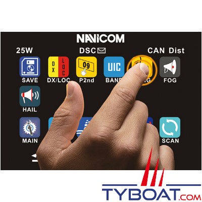 Navicom - VHF fixe RT1050-AIS 25watts - Ecran tactile - NMEA2000 - Récepteur AIS et GPS intégré