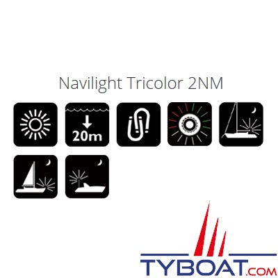NAVISAFE - Lampe de sécurité Navi Light 360° 2 MN 16 Leds tricolores - base ventouse