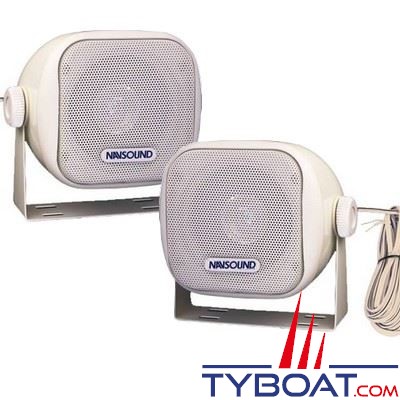 Navsound - Enceintes Opus - 25 Watts 2 voies - 113x103mm - IPX7 - blanc (la paire)