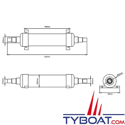 Nuova Rade - Filtre anti-odeur pour tuyaux Ø 16-19 mm