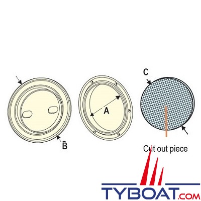 Nuova Rade - Trappe de visite Industrial avec couvercle dévissable - Ronde Ø210 mm extérieur - Blanche