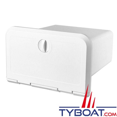 Nuova Rade - Trappe de rangement avec caisson pour VHF/radio - 180 x 285 mm extérieures - Blanche