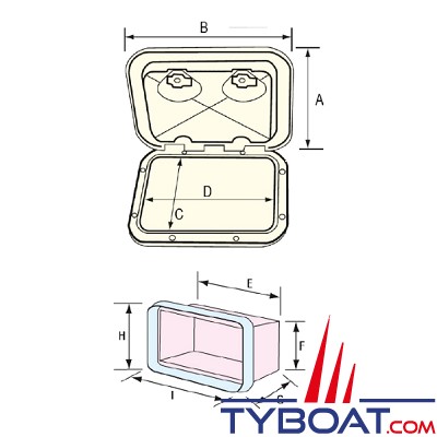 Nuova Rade - Trappe de rangement Top Line avec serrure - 460 x 510 mm extérieures - Blanche