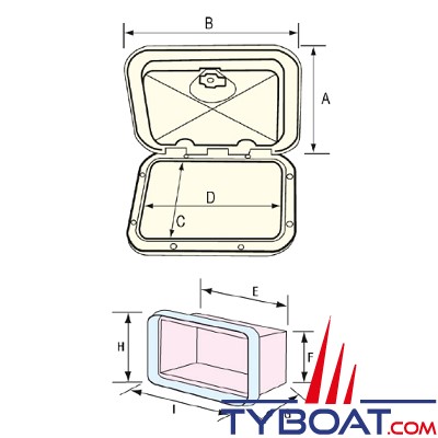 Nuova Rade - Trappe de rangement Top Line avec tiroirs - 270 x 375 mm extérieures - Blanche