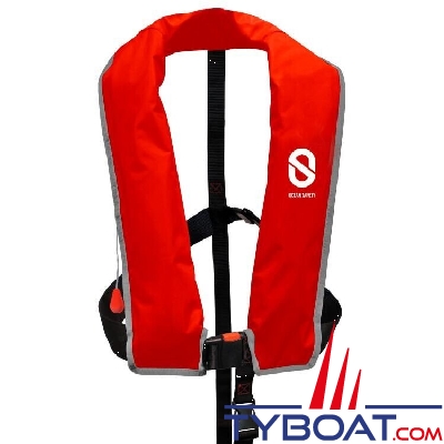 Ocean Safety - Gilet gonflable XF hydrostatique - 170 N - avec harnais - Rouge