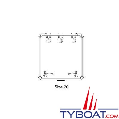 Lewmar - Panneau de pont type Ocean taille 70 694x694mm jupe 25mm.