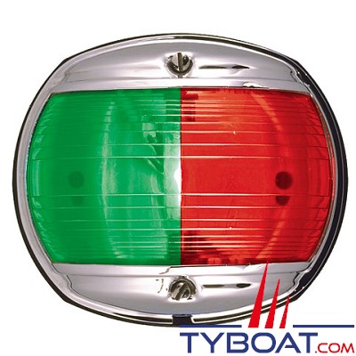 PERKO - 0170 SERIES - Feu de navigation Bi-color - Rouge/Vert - Chrome - 12 Volts