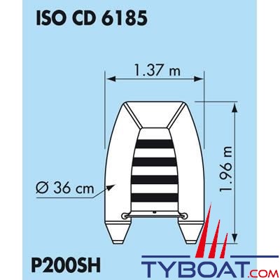 Plastimo - Annexe série Raid - P200SH - 2.00 m - Charge maxi 250 Kg - Bleu marine