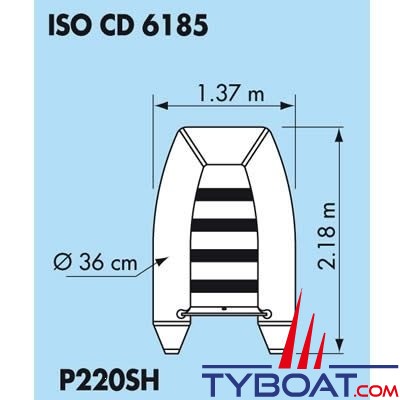 Plastimo - Annexe série Raid - P220SH - 2.20 m - Charge maxi 280 Kg - Bleu marine