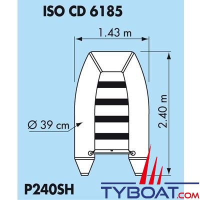 Plastimo - Annexe série Raid - P240SH - 2.40 m - Charge maxi 350 kg - Bleu marine