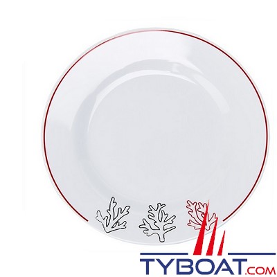 Plastimo - Assiette dessert Ø 22 cm - Mélamine - Boite de 6 - Coral reef