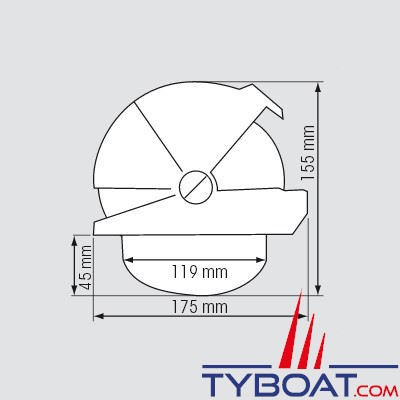 Plastimo - Compas Offshore 135 à encastrer blanc -  rose plate noire