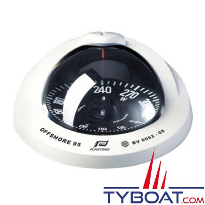 Plastimo - Compas Offshore  95 à encastrer - blanc rose plate noire