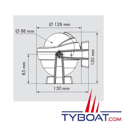 Plastimo - Compas Offshore 95 sur étrier - blanc rose plate noire