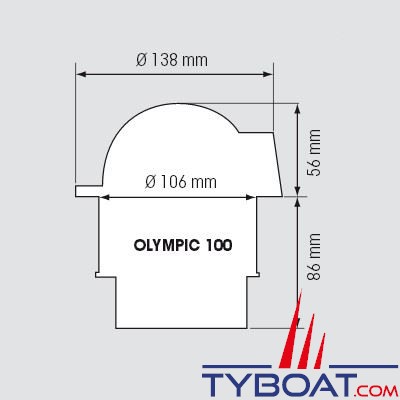 Plastimo - Compas Olympic 100 à encastrer - blanc rose conique noire