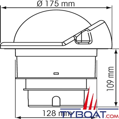 Plastimo - Compas Olympic 135 Open Encastré ou sur colonne - noir rose rouge