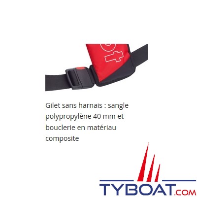 PLASTIMO - Gilet gonflable automatique à cartouche hydrosoluble PILOT 275 sans harnais et avec sous-cutale - rouge