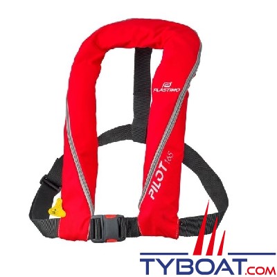 Plastimo - Gilet gonflable automatique PILOT 165 - rouge - système hydrostatique Hammar - sans harnais (ISO 12402-3) - sans sous-cutale