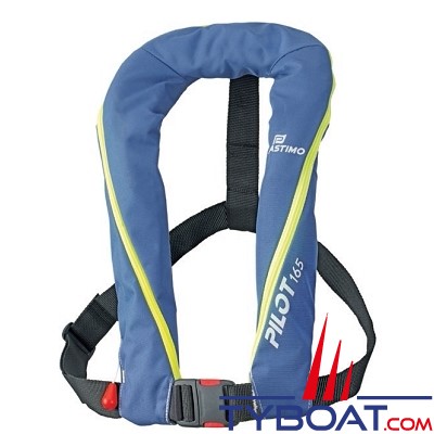 Plastimo - Gilet gonflable manuel PILOT 165 - Bleu - sans harnais (ISO 12402-3) - sans sous-cutale